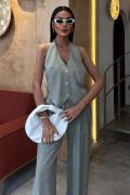 Halter Yaka Yelekli Modal Takım 10144 resmi